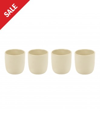 Set 4 cesti ceramica pentru espresso, 9 cm, Mira White - VILLACER